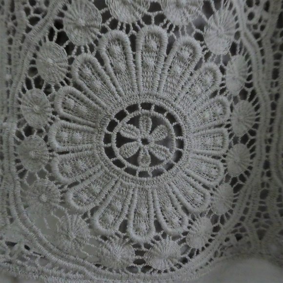 Daniel Rainn Boho Blouse Grey Inset Lace Cotton SiLK Cami Liner S - Picture 6 of 14